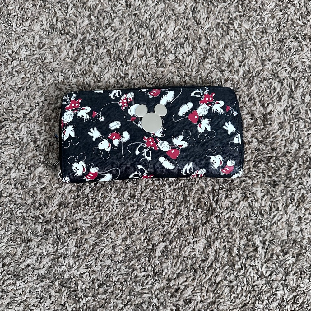 Mickey and Minnie Mouse Black Wallet